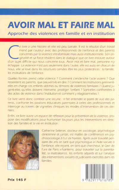 Avoir mal et faire mal, par Catherine Sellenet [4e de couverture]